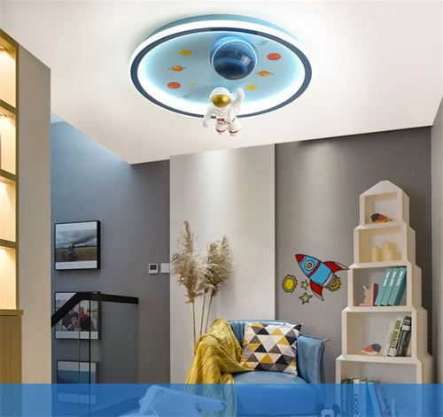 plafonnier led moderne astronaute luminaire décoratif enfant - vue 6 sur 6