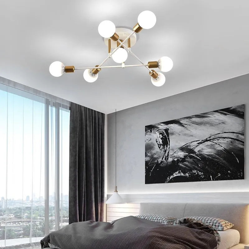 Plafonnier de salon nordique personnalité créative concepteur multi tête lampe de haricot magique Simple moderne chambre lampe d'étude - vue 5 sur 12