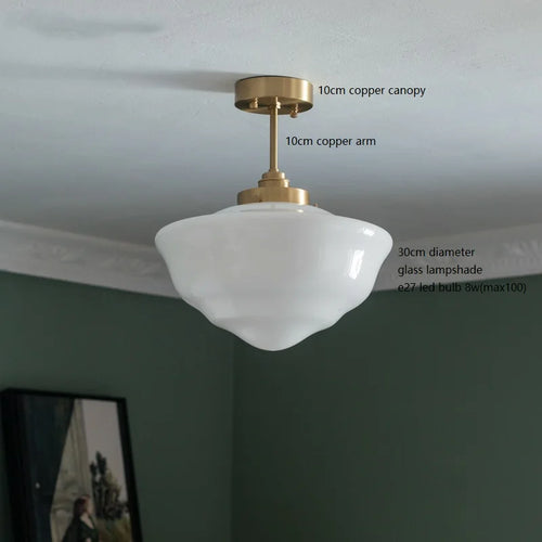 iwhd suspension led en verre et cuivre style nordique moderne - vue 6 sur 28