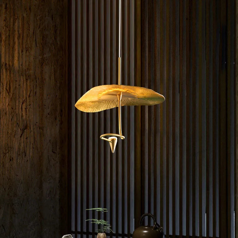 lustre led art déco en cuivre avec fil réglable