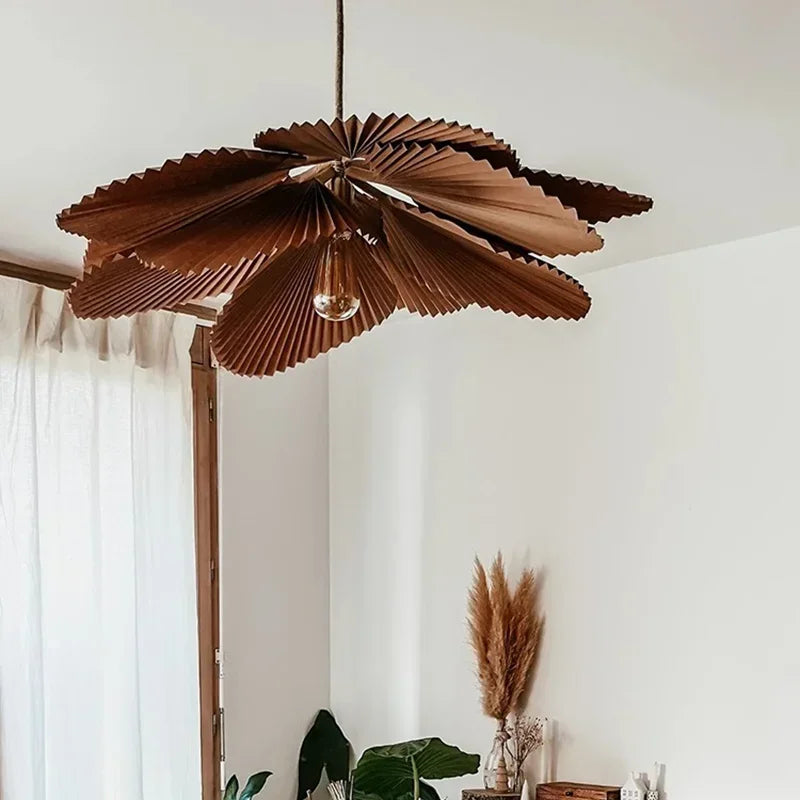 lustre rétro en papier pétale pour décoration intérieure