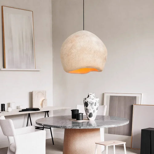lustre à led moderne wabi sabi pour décoration intérieure et ambiance chaleureuse - vue 3 sur 8