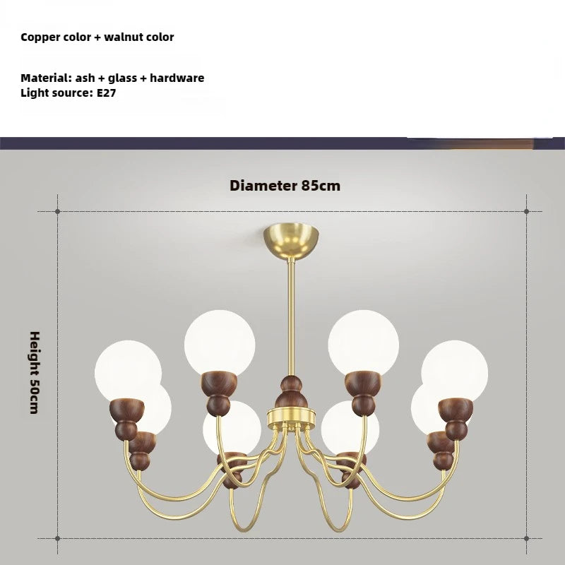 suspension en verre rétro en bois pour intérieur élégant - vue 13 sur 14