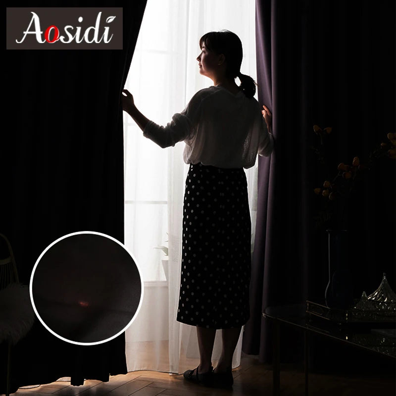 Rideau occultant moderne plissé pour salon chambre - vue 3 sur 8