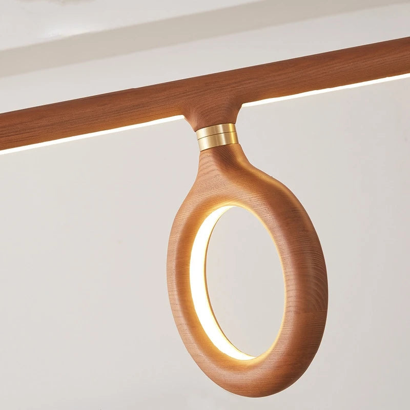 lustre en bois nordique style japonais pour éclairage intérieur