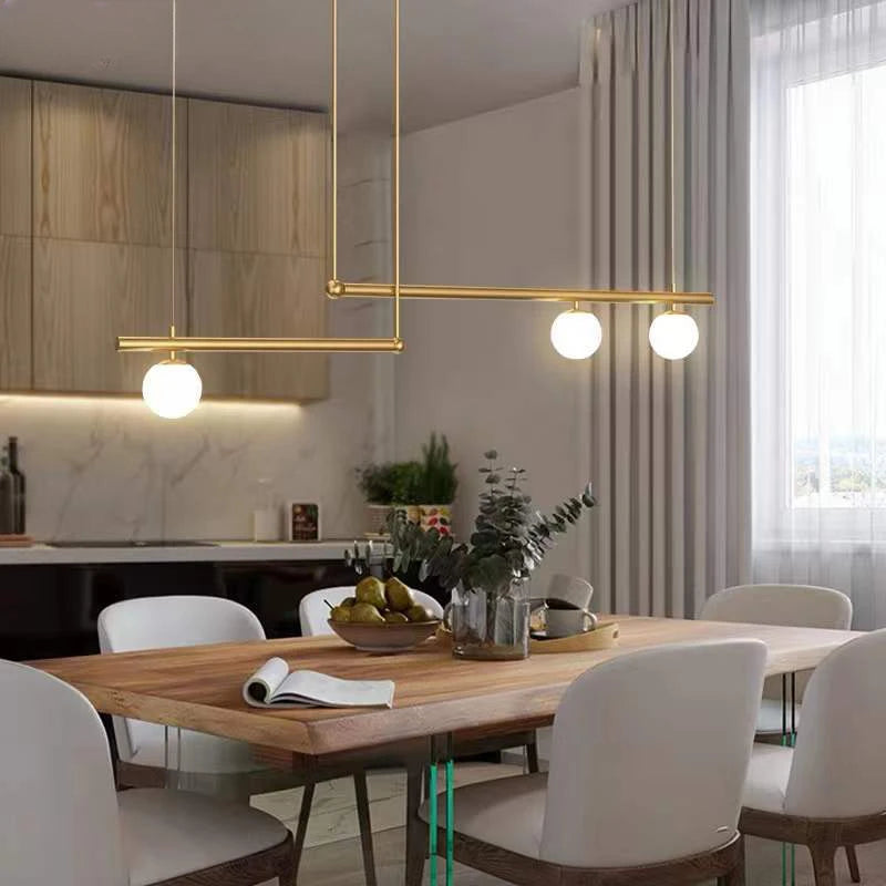 suspension design moderne avec boule de verre élégante