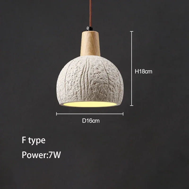 suspension wabi-sabi en ciment et travertin pour décoration intérieure