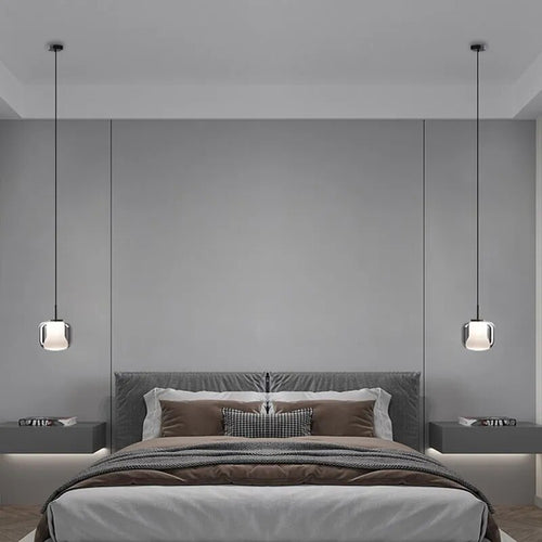 Suspension LED moderne en verre gris fumé à trois têtes