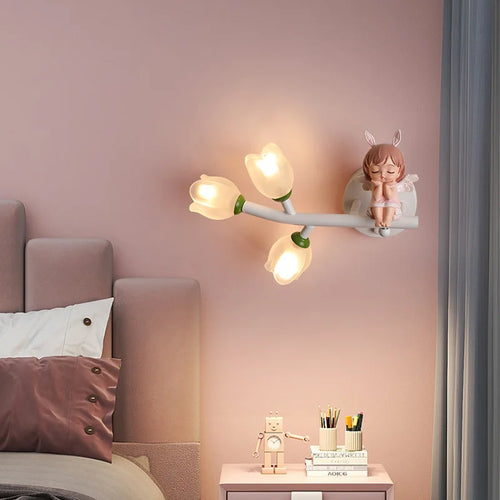 applique murale led g4 décorative avec motif lapin fille - vue 2 sur 22