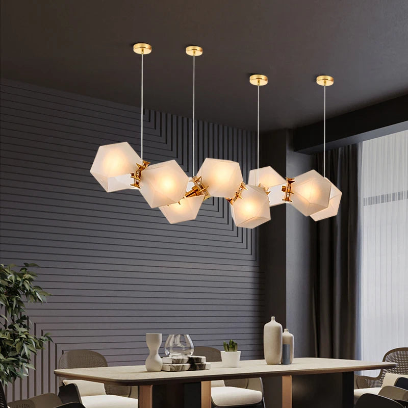 2024 Modern LED Chandelier Nordic Home Decoration  Club Front Desk Hanging Light Office Restaurant Ceiling Chandelier - vue 3 sur 12