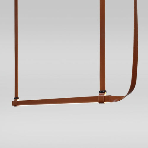 Lustre moderne LED minimaliste en cuir Crosby - vue 4 sur 6