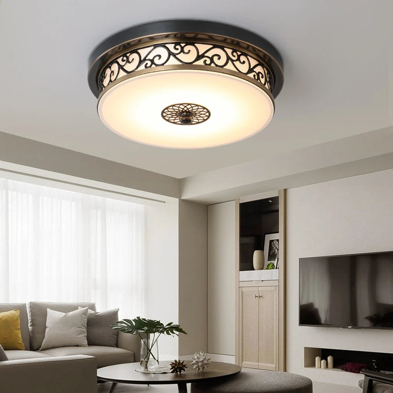 plafonniers led circulaires style rétro américain décoration moderne - vue 5 sur 8