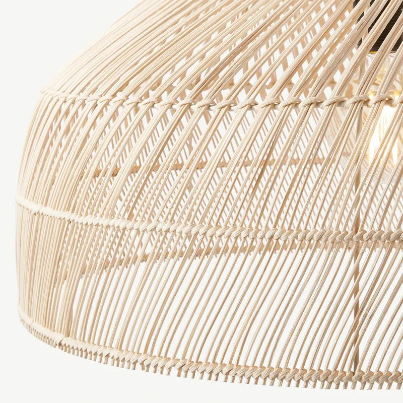 suspension vintage en rotin style asiatique pour décoration intérieure - vue 9 sur 12
