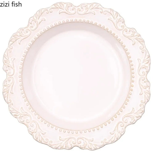 Service de table ceramique relief style vintage restaurant