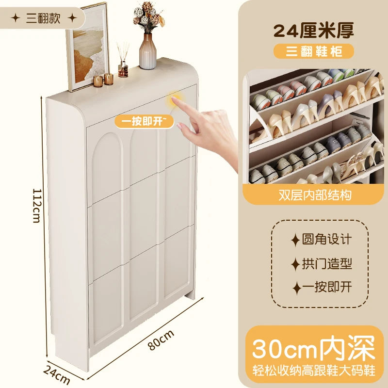 armoire à chaussures moderne en bois design nordique peu encombrant - vue 13 sur 20