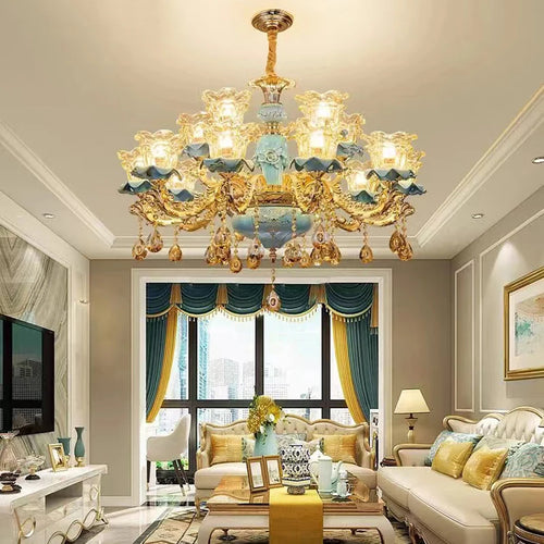 lustre rétro en céramique style européen pour intérieur - vue 7 sur 14