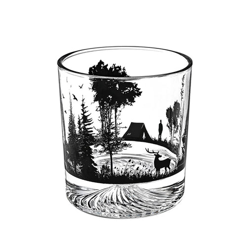 Verre à vin montagne enneigée relief rocher 300ml