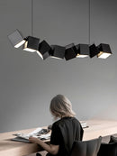 lustre moderne simple nordique luxe longue barre suspension lampe
