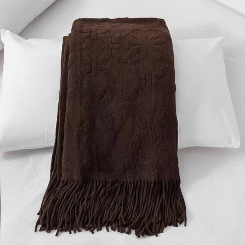 Chemin de lit maille vintage style nordique salon - vue 3 sur 3