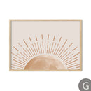 abstrait géométrie ligne soleil levant lune toile déco murale