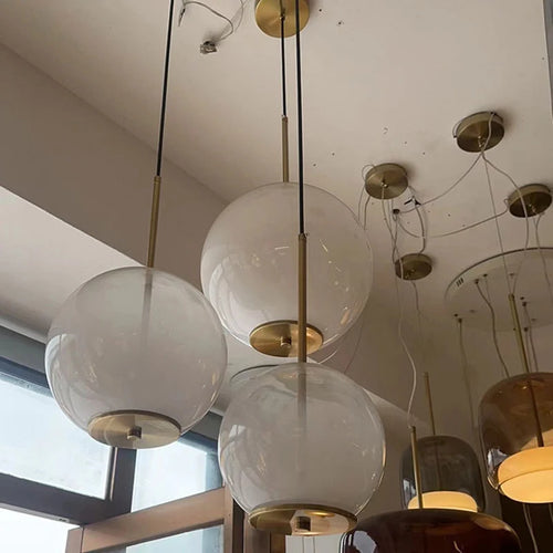 suspension en verre pour îlot de cuisine design élégant et moderne - vue 5 sur 9
