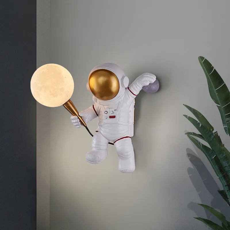 Nordique LED personnalité astronaute lune applique chambre d'enfants cuisine salle à manger chambre étude balcon allée lampe décoration