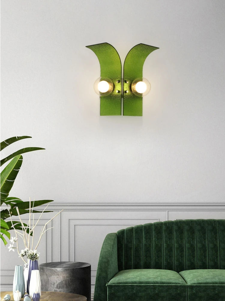 applique murale rétro en verre coloré pour décoration élégante