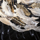 lustre plume en cristal led moderne en acier inoxydable