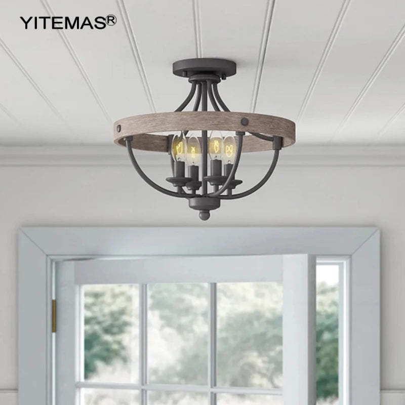 Petit lustre de plafond semi-encastré - vue 4 sur 7