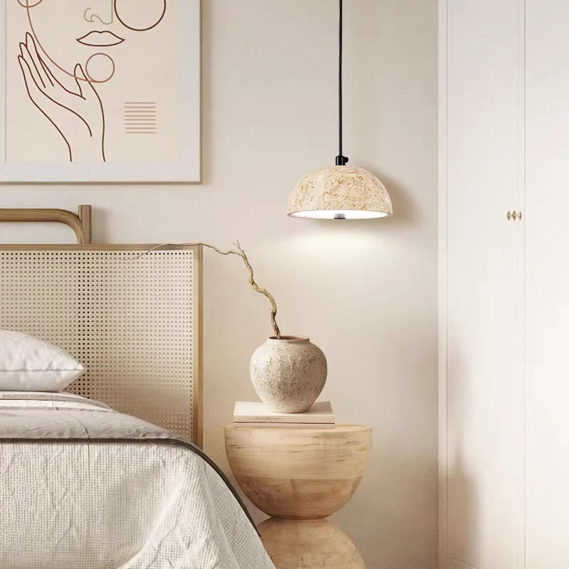 lustre wabi-sabi en pierre rétro nordique pour ambiance zen - vue 5 sur 7