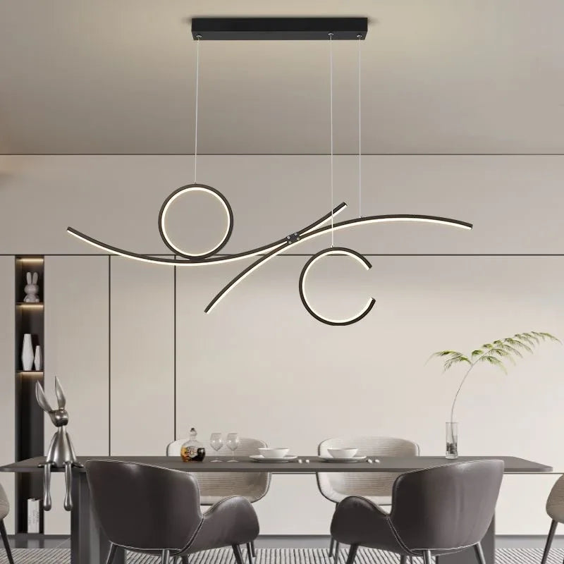 plafonnier led moderne design ondulé pour intérieur tendance 2024 - vue 2 sur 8