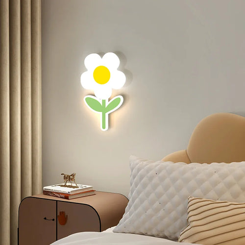 applique murale led fleur pour enfants avec télécommande