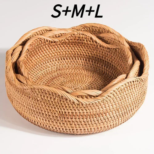 panier de rangement tissé en rotin pour cuisine et pique-nique - vue 21 sur 22