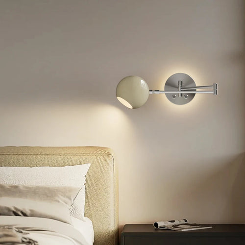 lampe de lecture murale style crème bras oscillant bauhaus interrupteur tactile - vue 5 sur 10