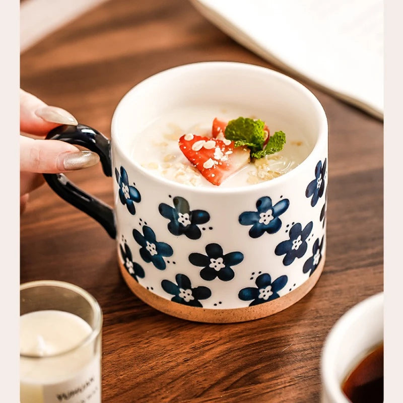 Mug japonais en céramique motif fleurs cerisier rétro - vue 7 sur 7