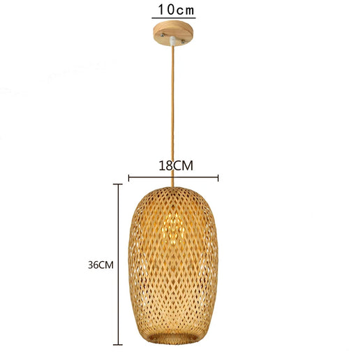 lampes suspendues style chinois tricotées à la main en bambou - vue 14 sur 16