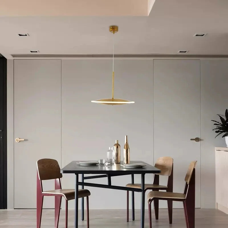 suspension LED ronde en métal design moderne fil réglable livraison artistique - vue 4 sur 12