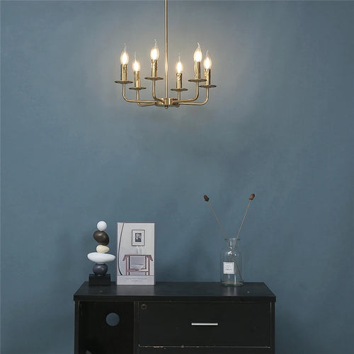 lustre moderne en fer design bougie à led créatif et luxueux - vue 3 sur 8