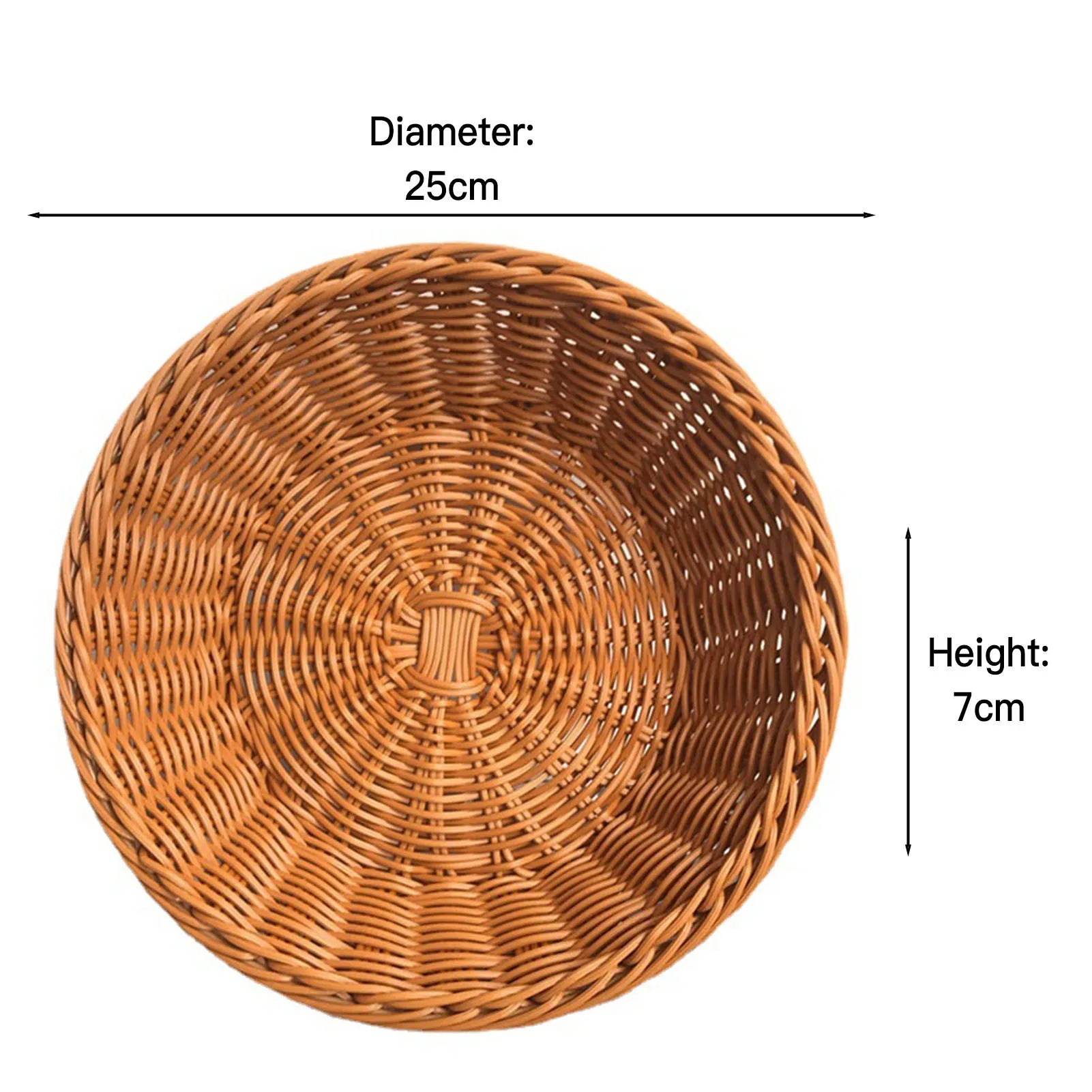 panier à fruits rond en rotin tissé à la main pour rangement alimentaire - vue 12 sur 17