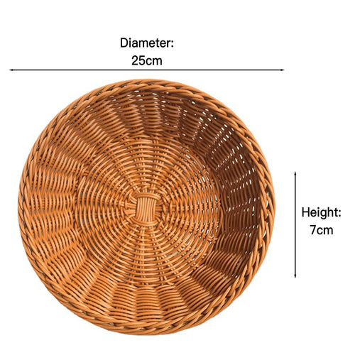 panier à fruits rond en rotin tissé à la main pour rangement alimentaire - vue 13 sur 17