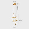 Suspension design LED métallique ondulé Polino