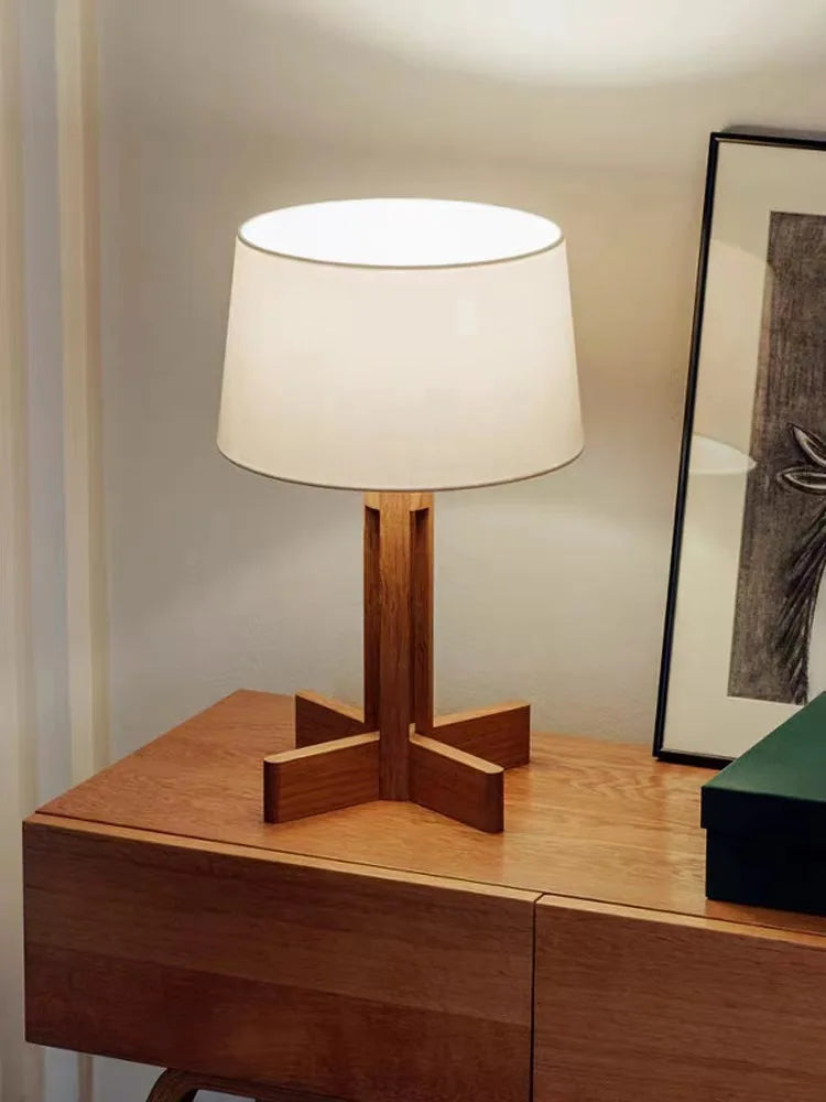 lampadaire vintage en bois massif style wabi sabi pour décoration intérieure - vue 3 sur 9