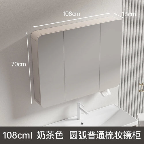 armoire circulaire en aluminium avec miroir éclairage intelligent et rangement - vue 16 sur 32