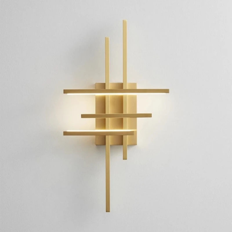applique murale led minimaliste cuivre modifiable - vue 2 sur 8