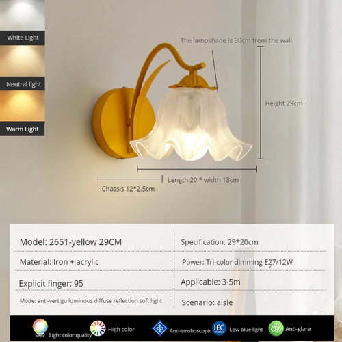 applique murale led moderne en forme de fleur décorative pour intérieur - vue 8 sur 8