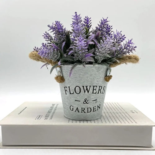 plante artificielle eucalyptus lavande en pot pour décoration intérieure - vue 7 sur 10