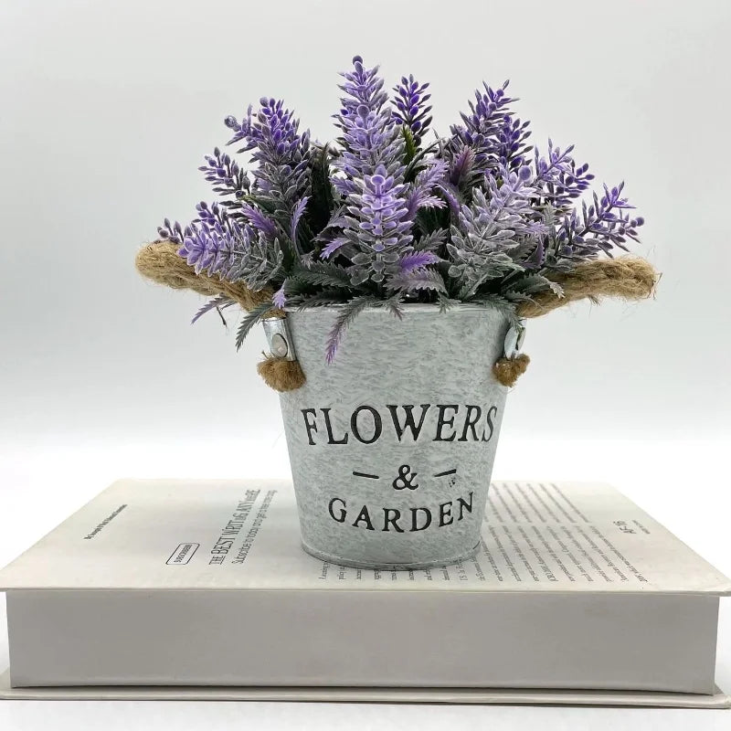 plante artificielle eucalyptus lavande en pot pour décoration intérieure - vue 6 sur 10