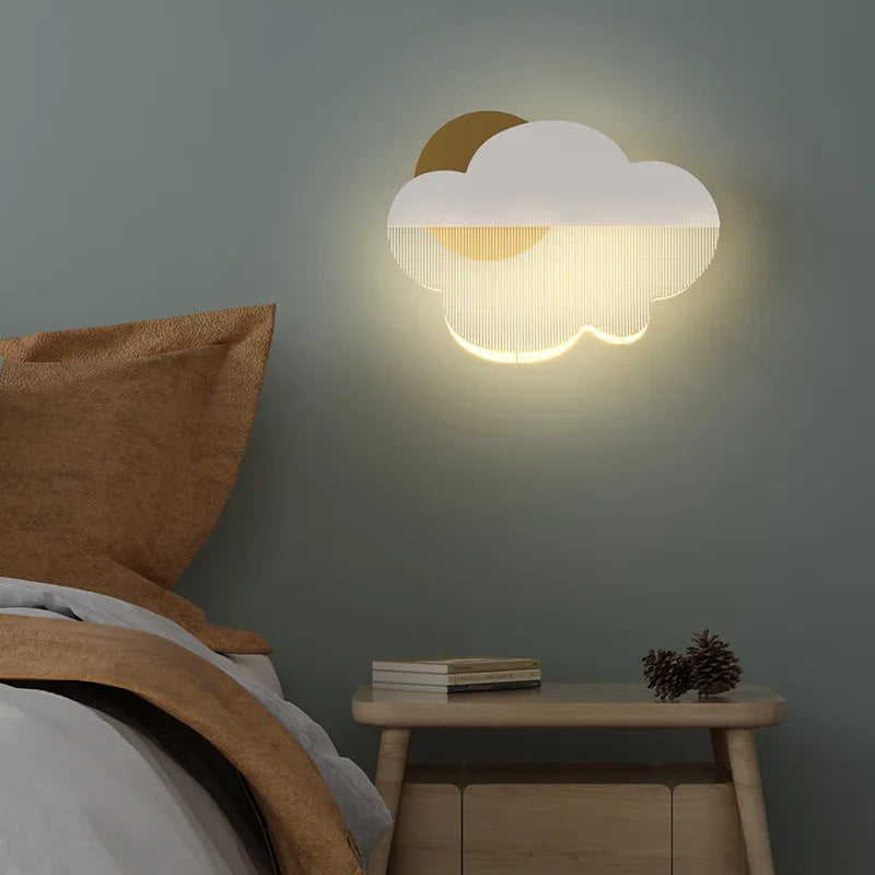applique murale led en acrylique forme nuage pour chambre d'enfant