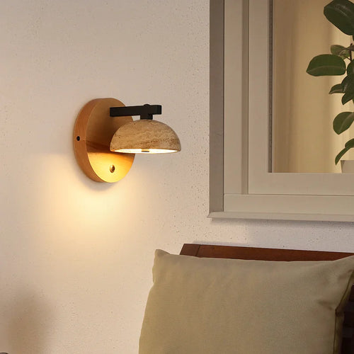applique murale led morden en pierre naturelle style vintage nordique - vue 4 sur 6