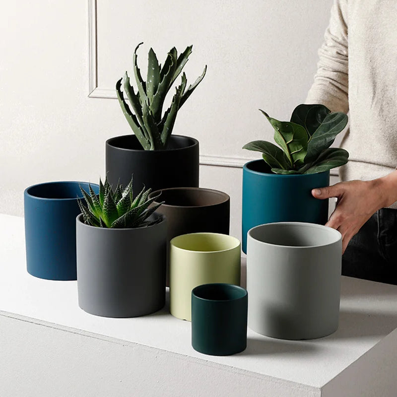 pot de fleurs en céramique nordique pour plantes succulentes décoratives - vue 4 sur 29